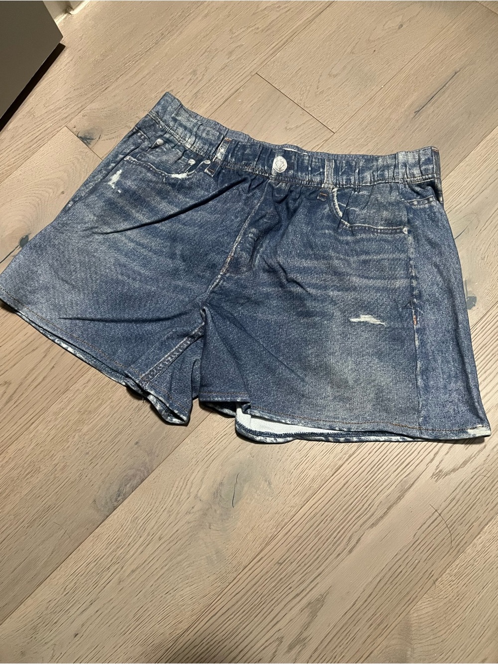 Denim-like Short Cotton Terry Shorts